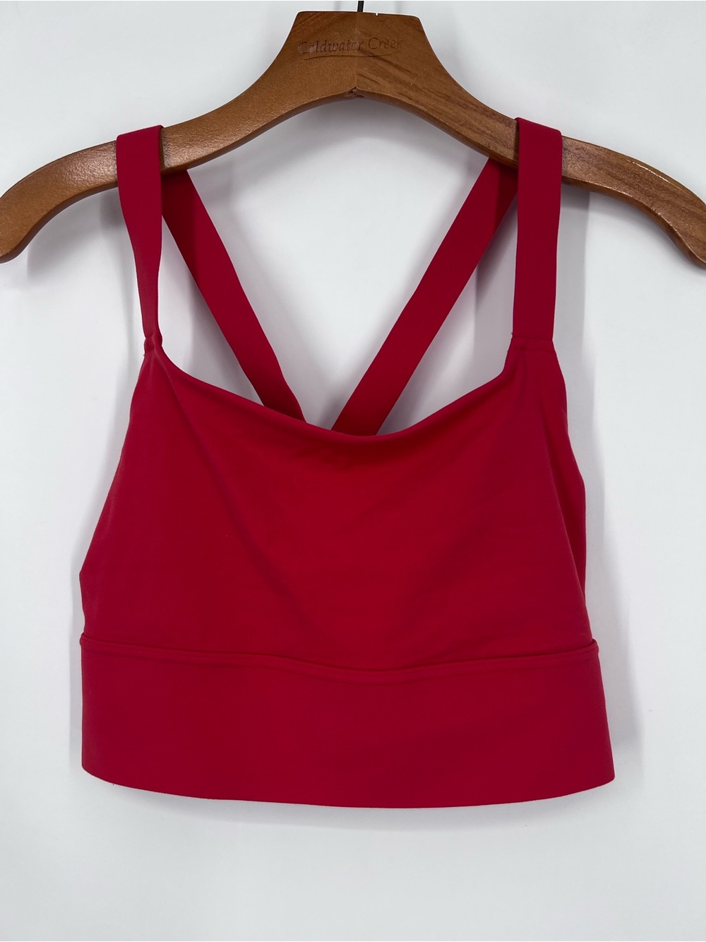 Athleta Warrior LongLine Sports Bra Red Powervita Medium